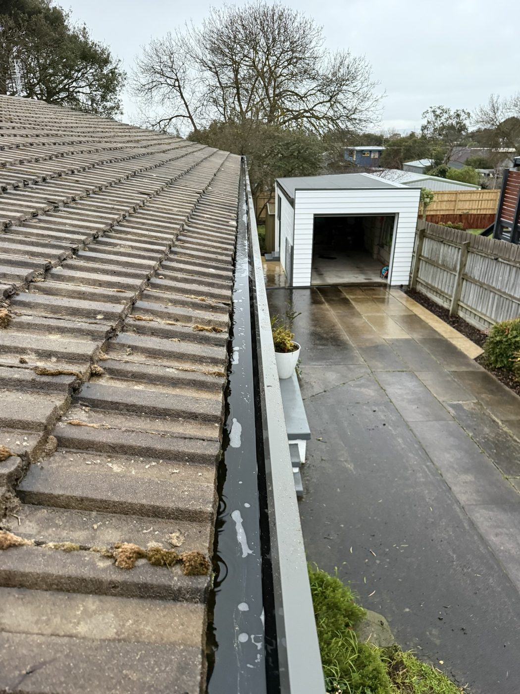 Gutter after cleaning