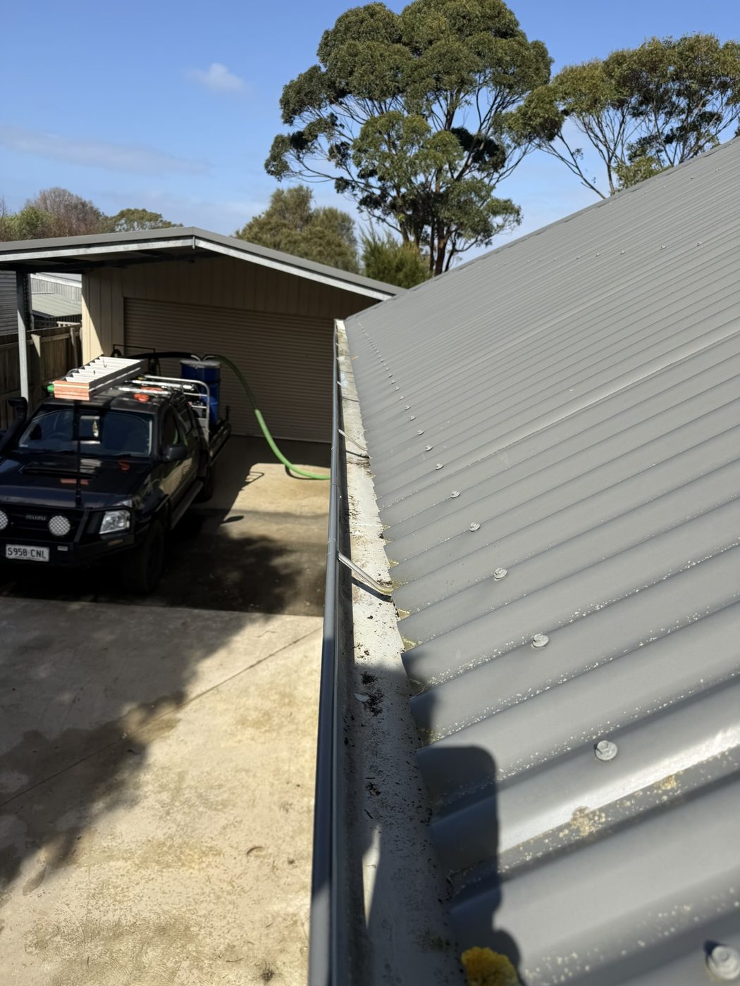 Gutter after cleaning