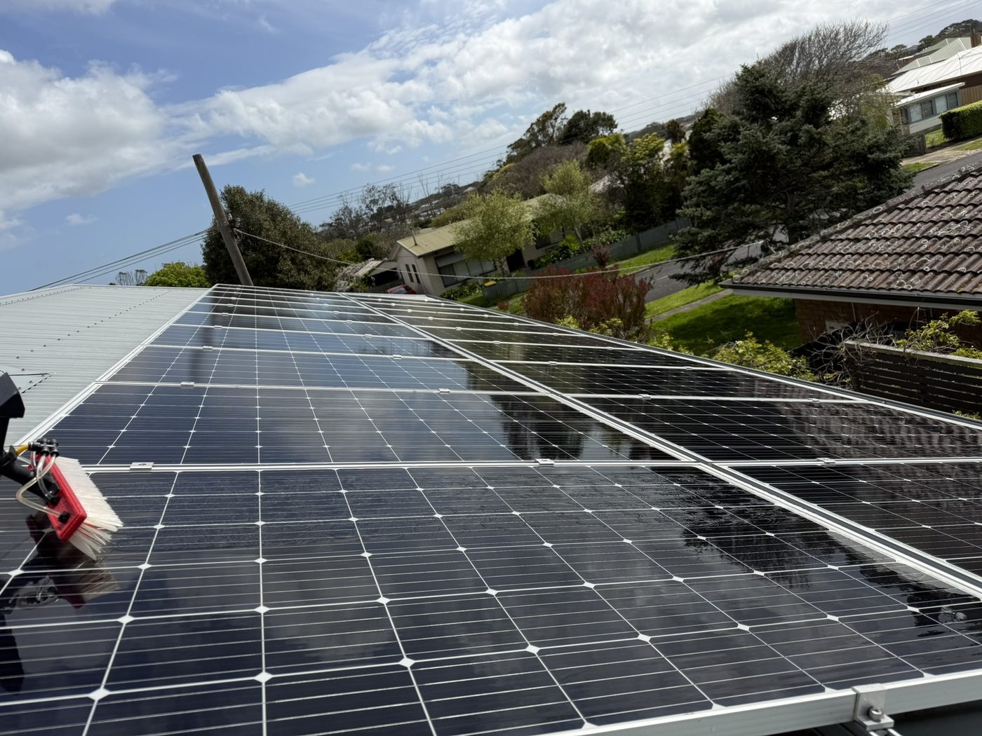 Solar panels after cleaning